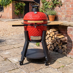 Fire Mountain Fuji 24'' Ceramic Kamado BBQ Grill with Protective Cover A