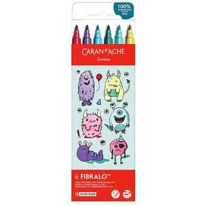 Kawaii Monsters Fibralo Felt Pens - Assorted Colours / 6 Pack