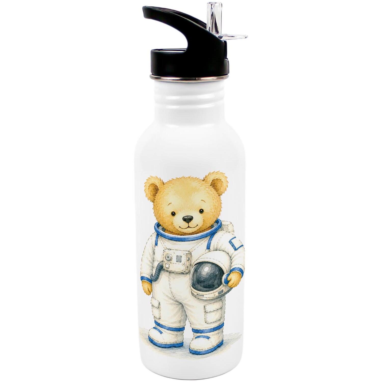 Purely Home Astronaut Teddy Bear Kids Metal Canteen Water Bottle - Multi