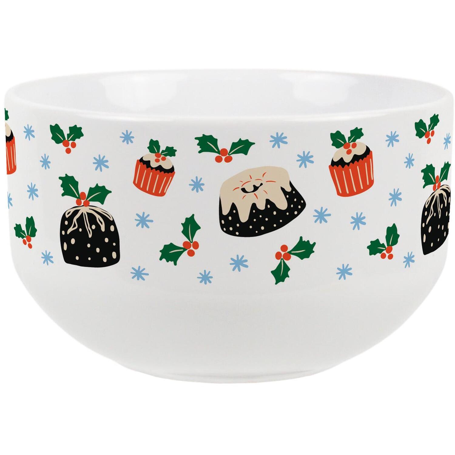 B&Q - Christmas Cakes Ceramic Dessert Bowl - Image 2
