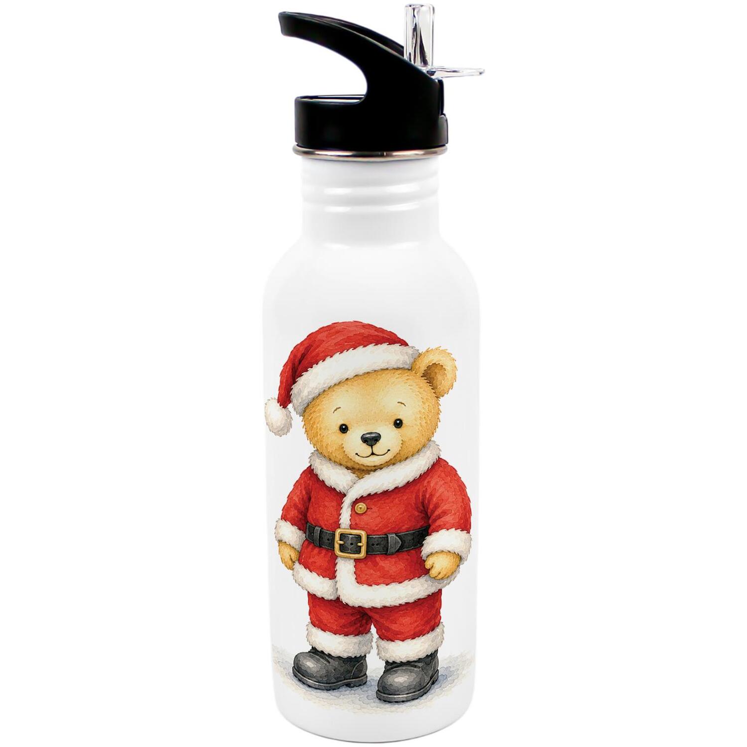 Purely Home Santa Claus Teddy Bear Kids Metal Canteen Water Bottle - Multi