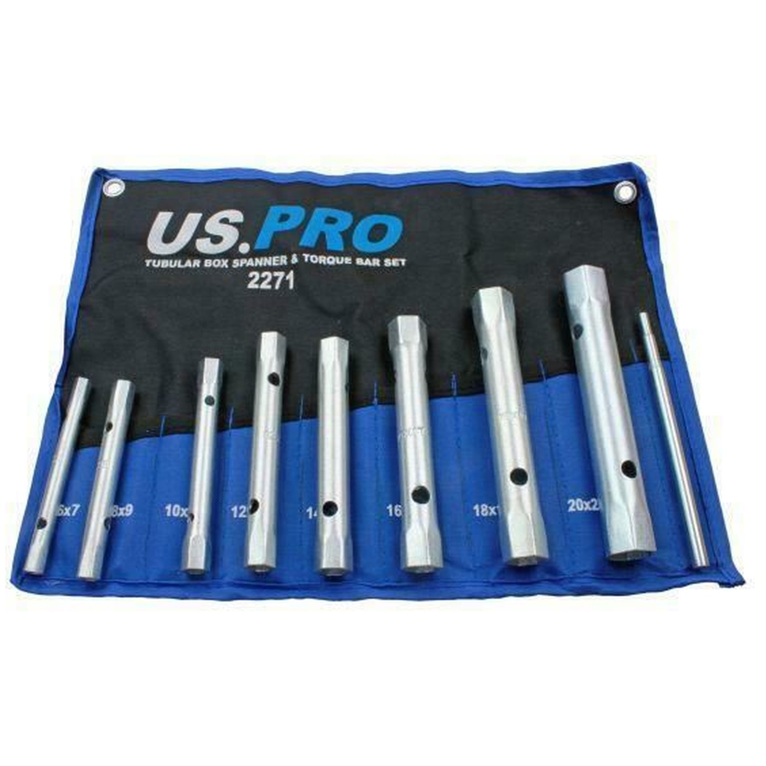 US Pro Tubular Box Spanner Set 8PC Wrench Socket Set In Wallet 6mm-22mm 2271 - Image 5