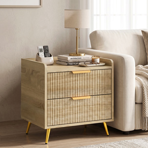 HOMCOM Bedside Table with 2 Drawers for Bedroom, Living Room