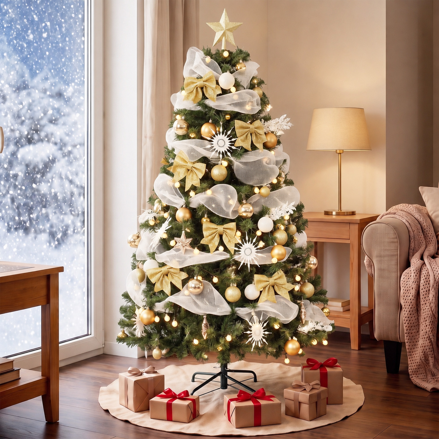 Homcom 5Ft Pre-Lit Christmas Tree With 150 Led Lights, 8 Modes, 450 Tips - Image 4