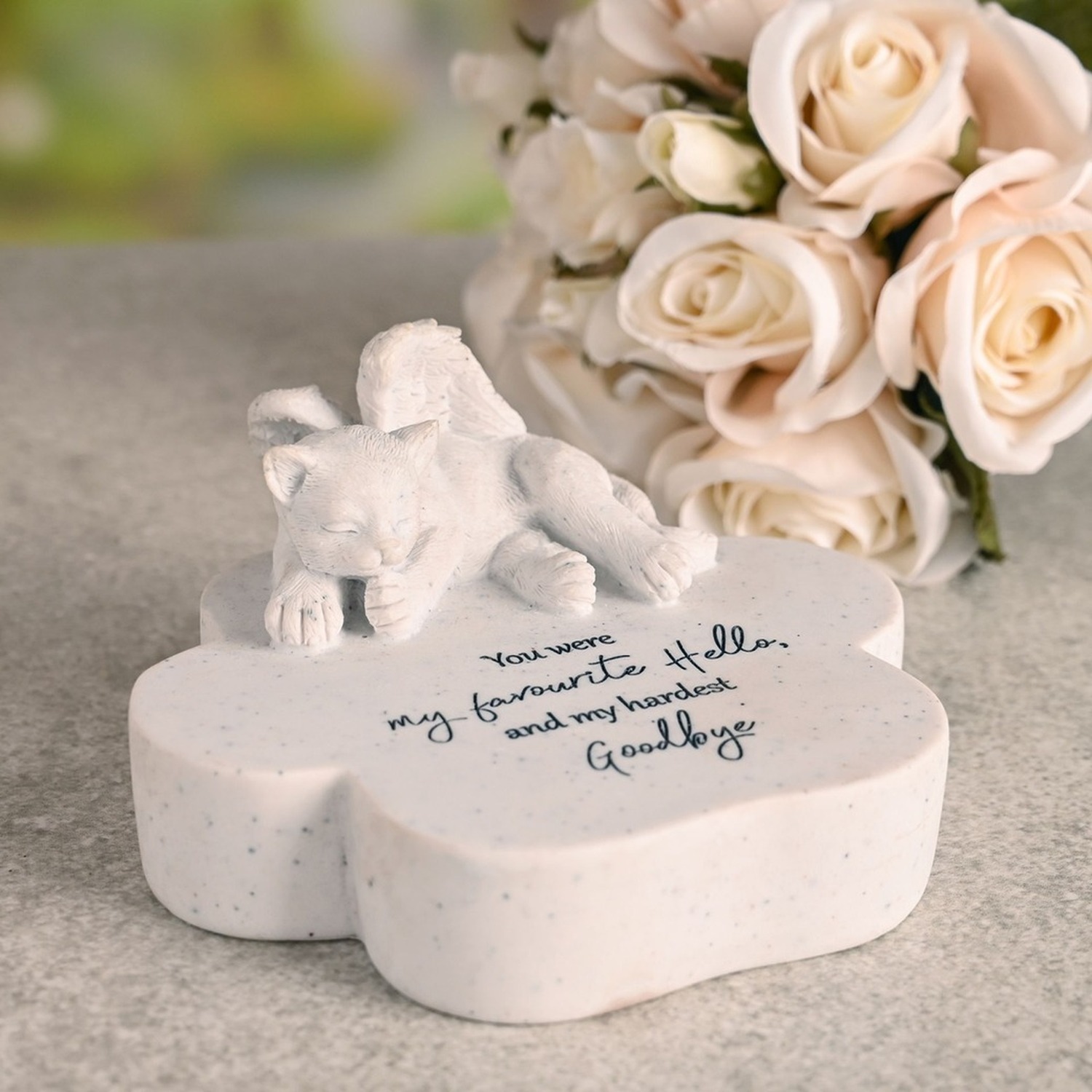 The Gift Experience White/Black "You Were My Favourite Hello" Cat Memorial Plaque - Image 4