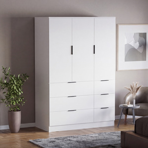 Compact Space-Saving 3 Door 6 Drawer Wardrobe