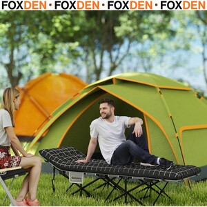 Folding Removable Mattress Side Pocket Camping Cot