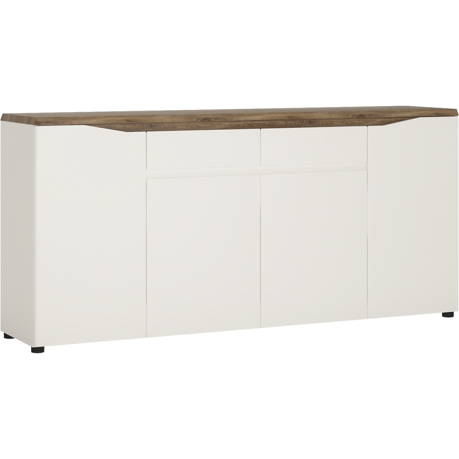 Jonas & James Louisiana Four Door Two Drawer Sideboard - Alpine White and Oak thumbnail