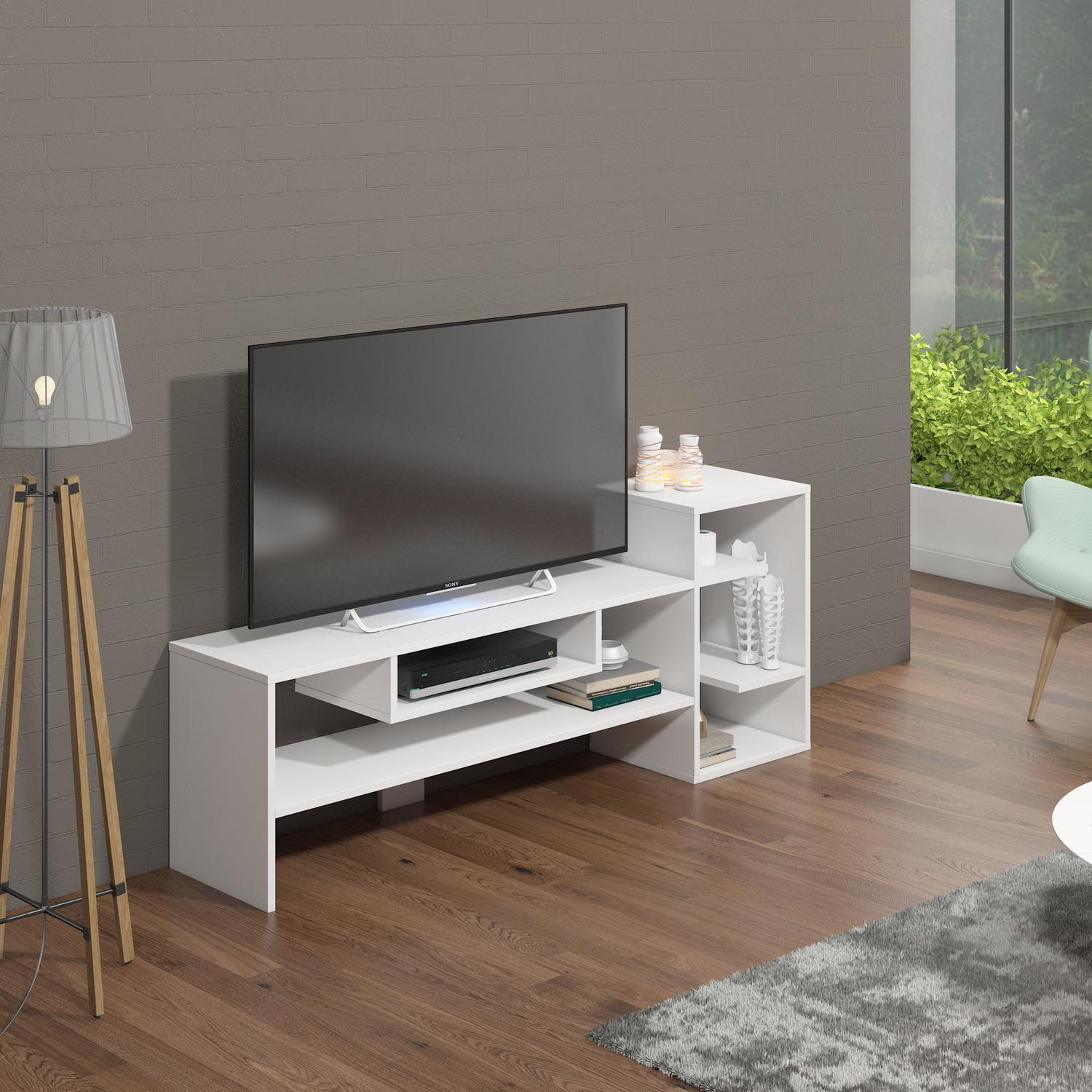 MinimaDecor - Gulio Modern TV Stand and Media Console - White thumbnail