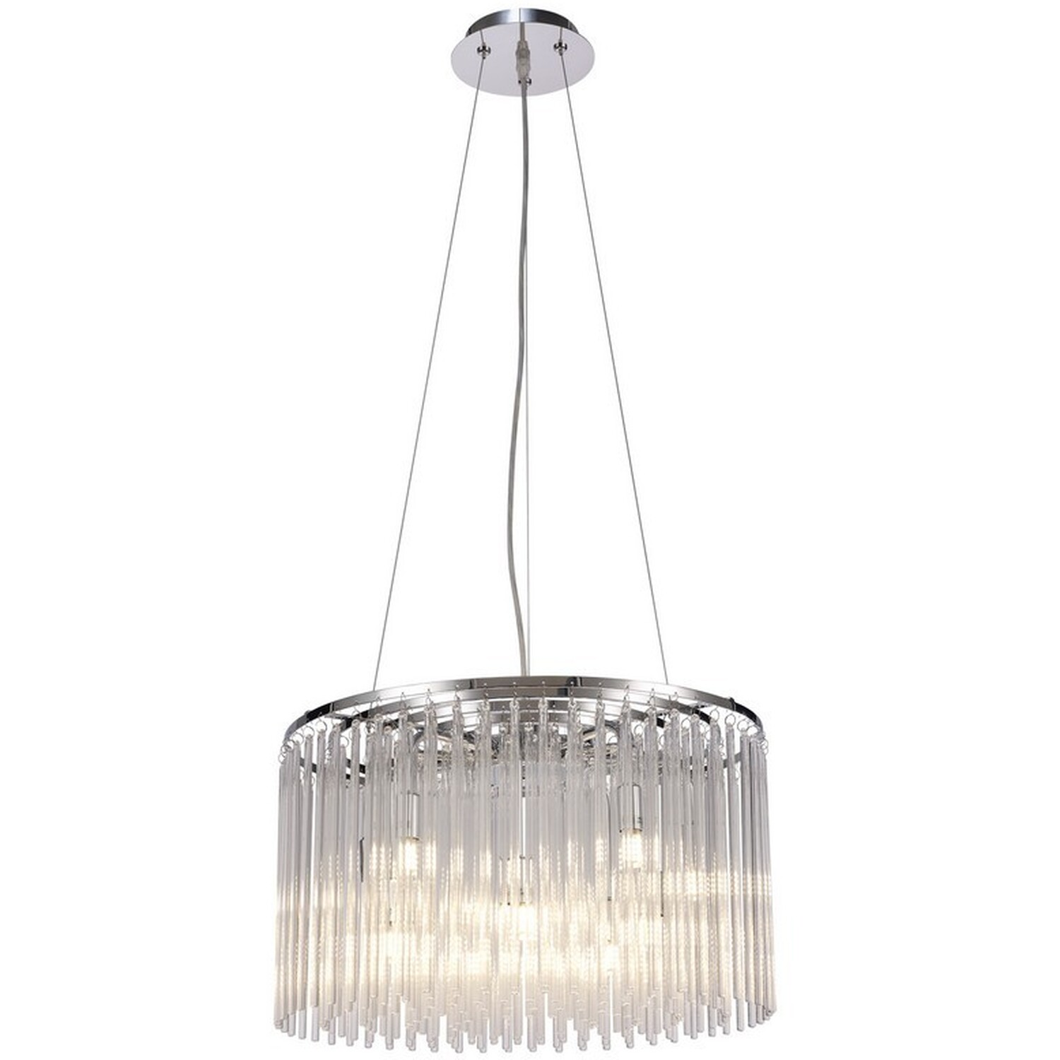 Zanthe Ceiling Pendant Round 10 Light Polished Chrome Clear Glass - Polished Chrome