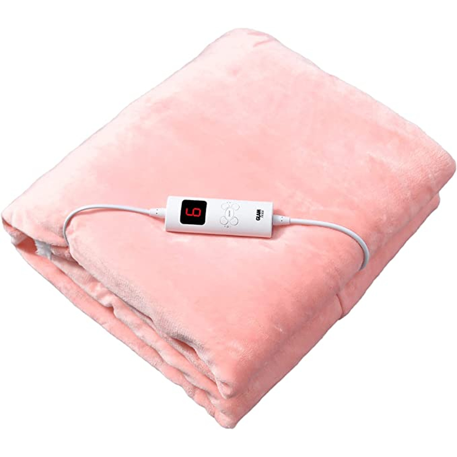 Heated Electric Throw Soft Luxury Fleece Blanket 160 X 130cm - Light Pink