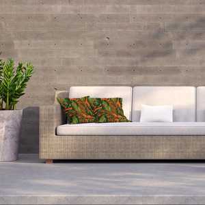 Palms, monstera, passion fruit Outdoor Cushion