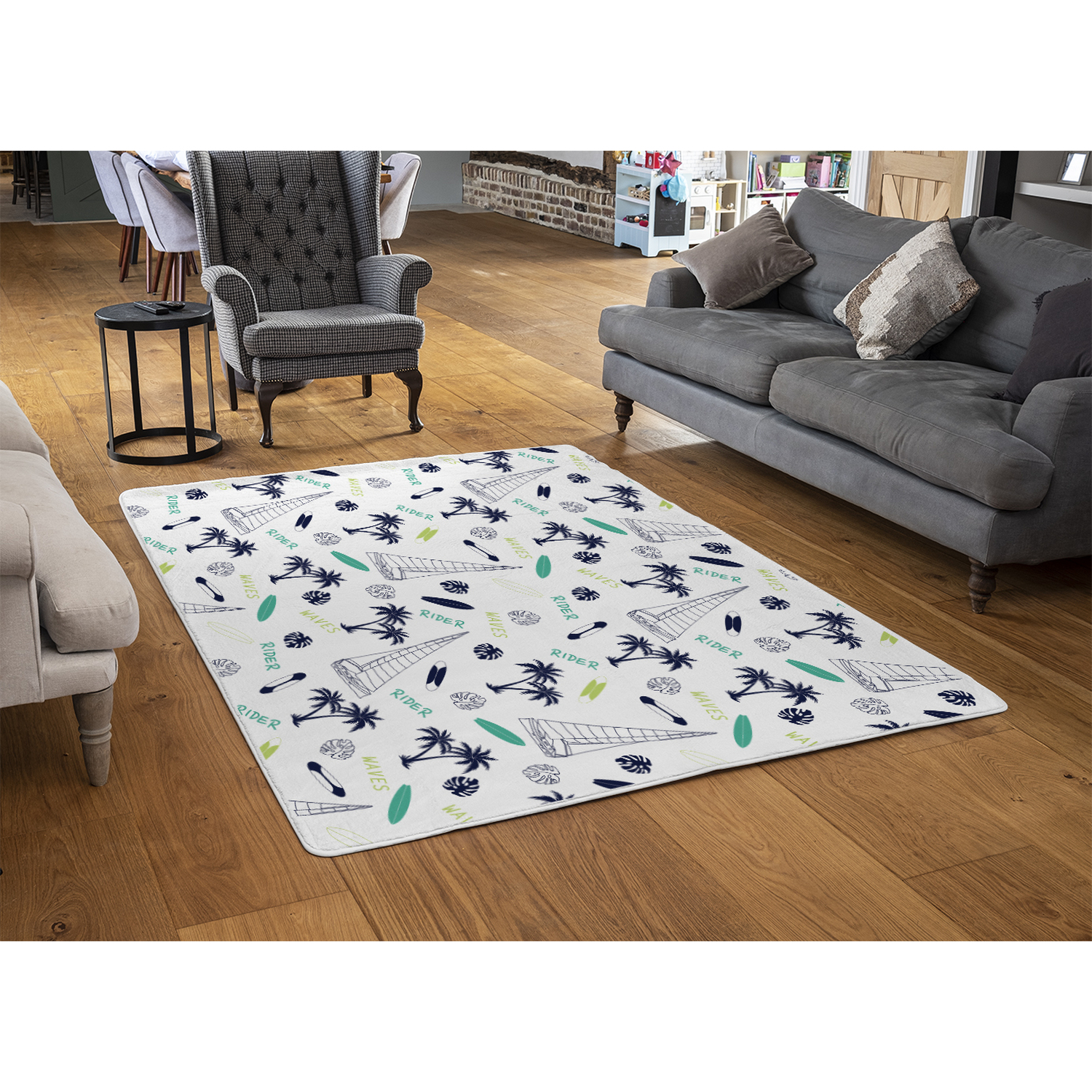 Waves Rider Rug - Blue / 150cm thumbnail
