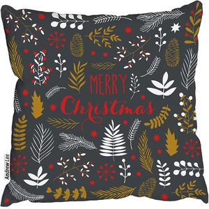 Merry Christmas Lettering Stylish Cushion