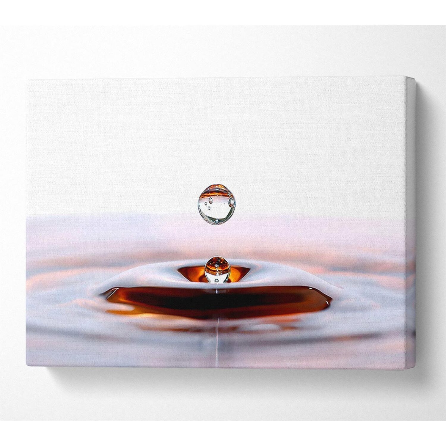 Wallart-Direct - Liquid Droplet Canvas Print Wall Art - Yellow / 101.6cm thumbnail