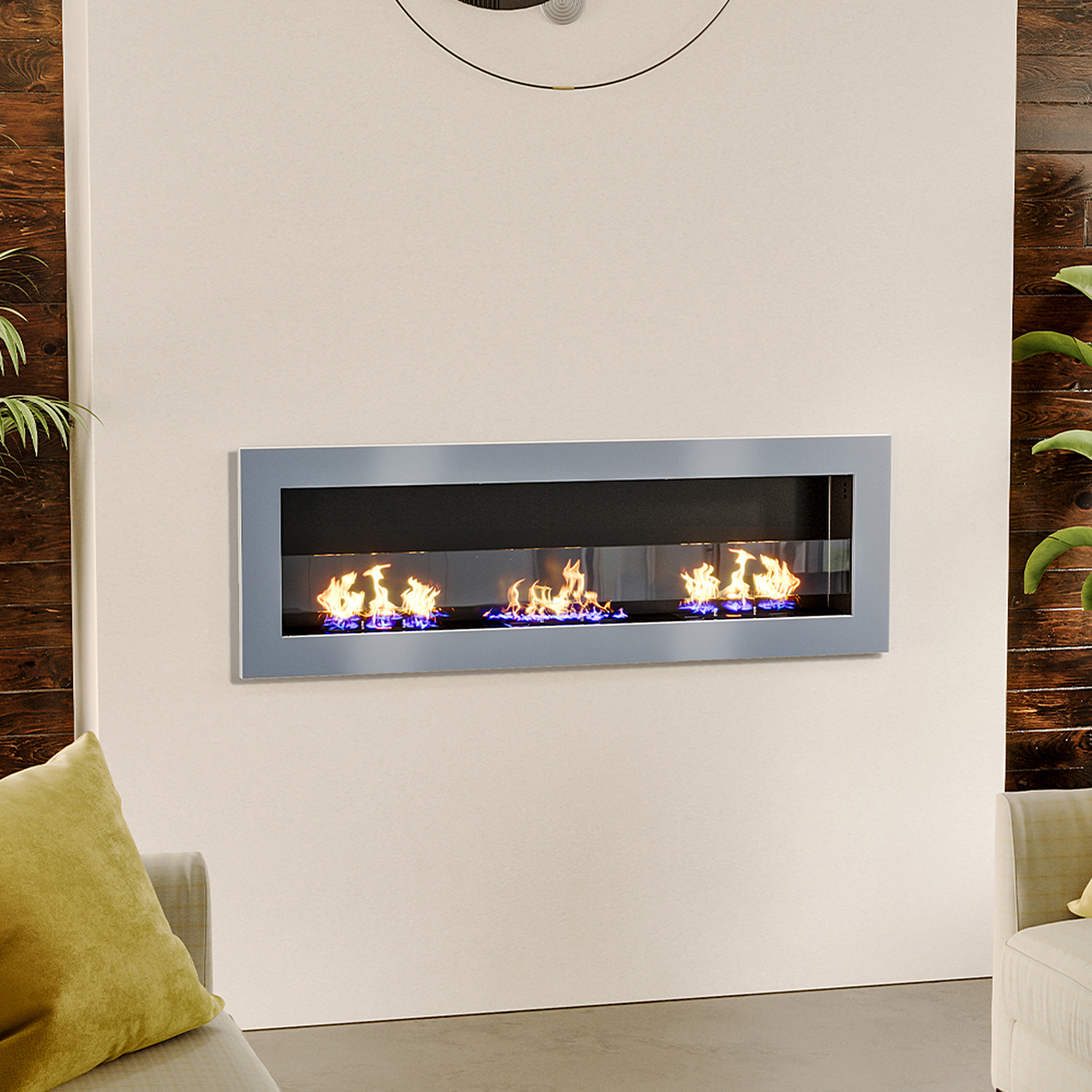 Wall Mounted Stainless Steel Fireplace