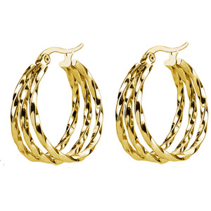Large Three Circle Hooped Earrings