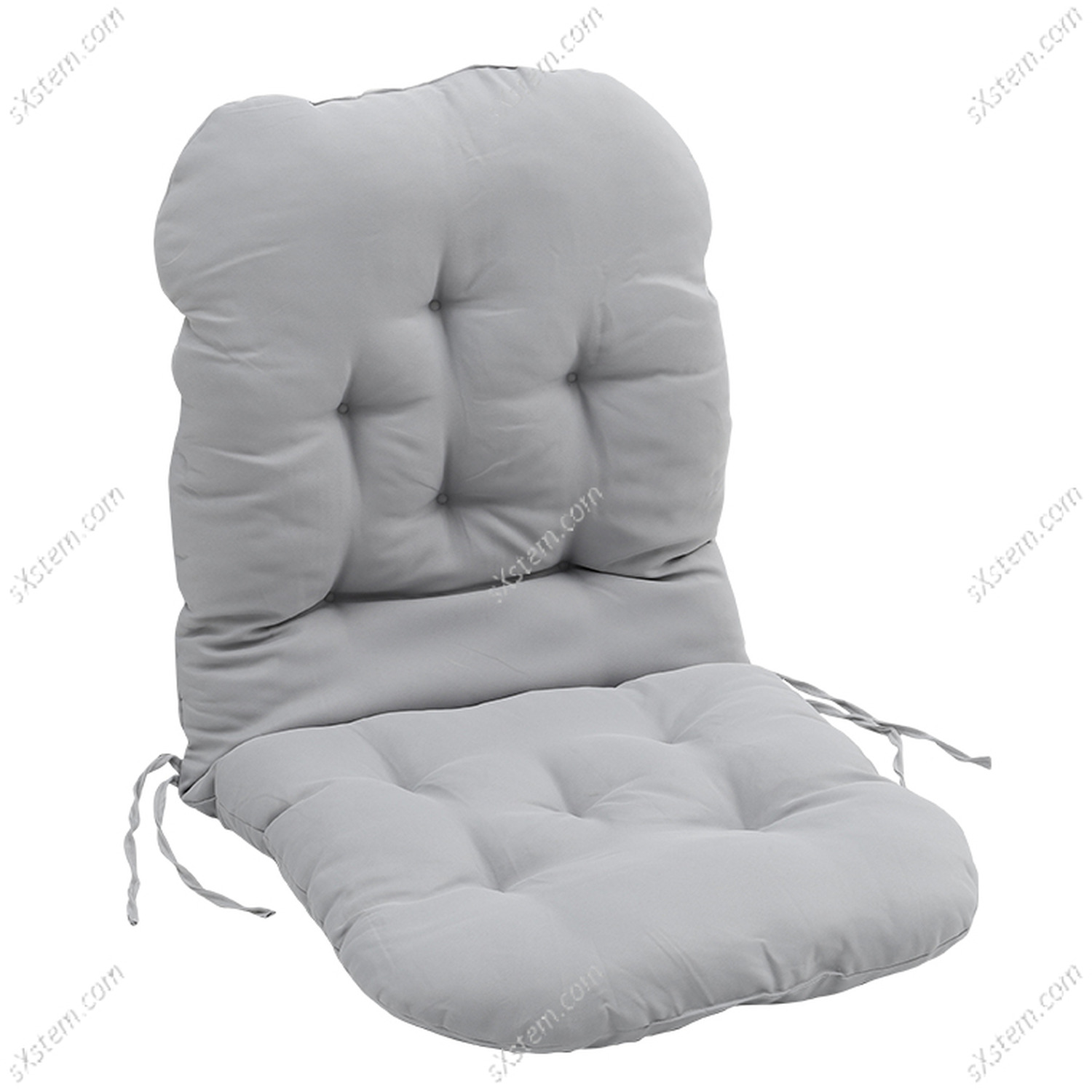 All Weather Chair Cushion Recliner Mat Deckchair Thick Pad Rainproof - Light Grey