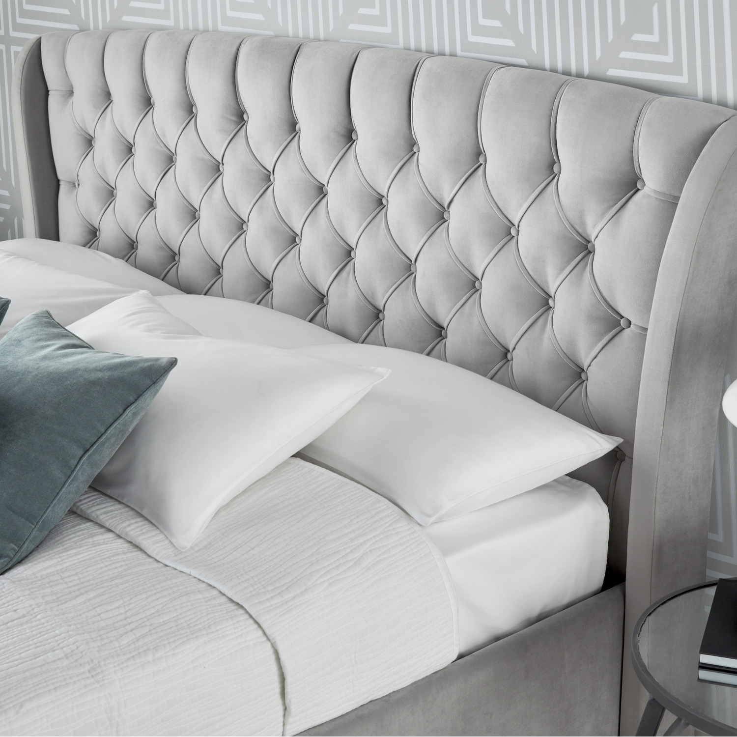 Newton Grey Velvet 4 Drawer Storage Bed - Grey King