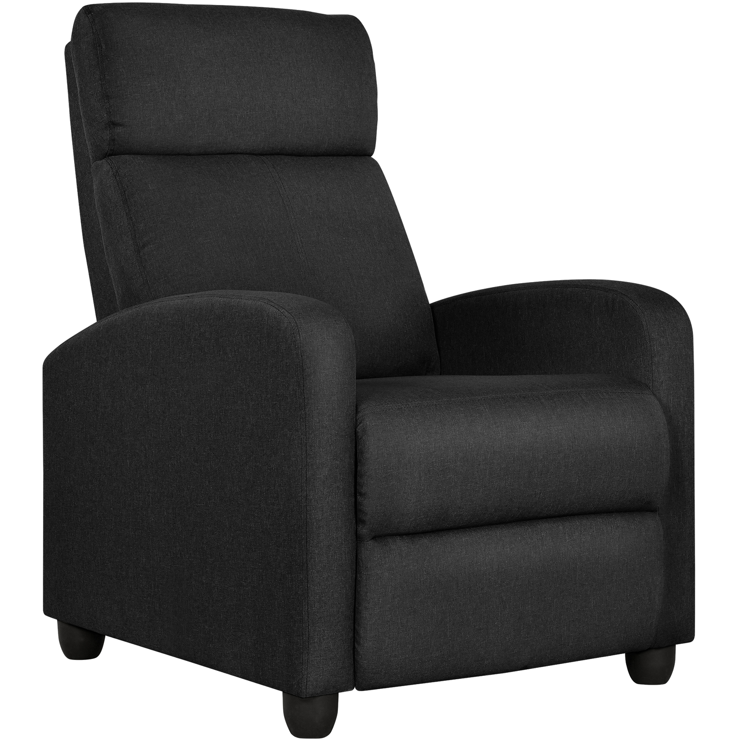 Yaheetech - Adjustable Single Recliner Chair Fabric Sofa - Black thumbnail