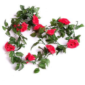 Best Artificial 7ft Pink Silk Rose Garland