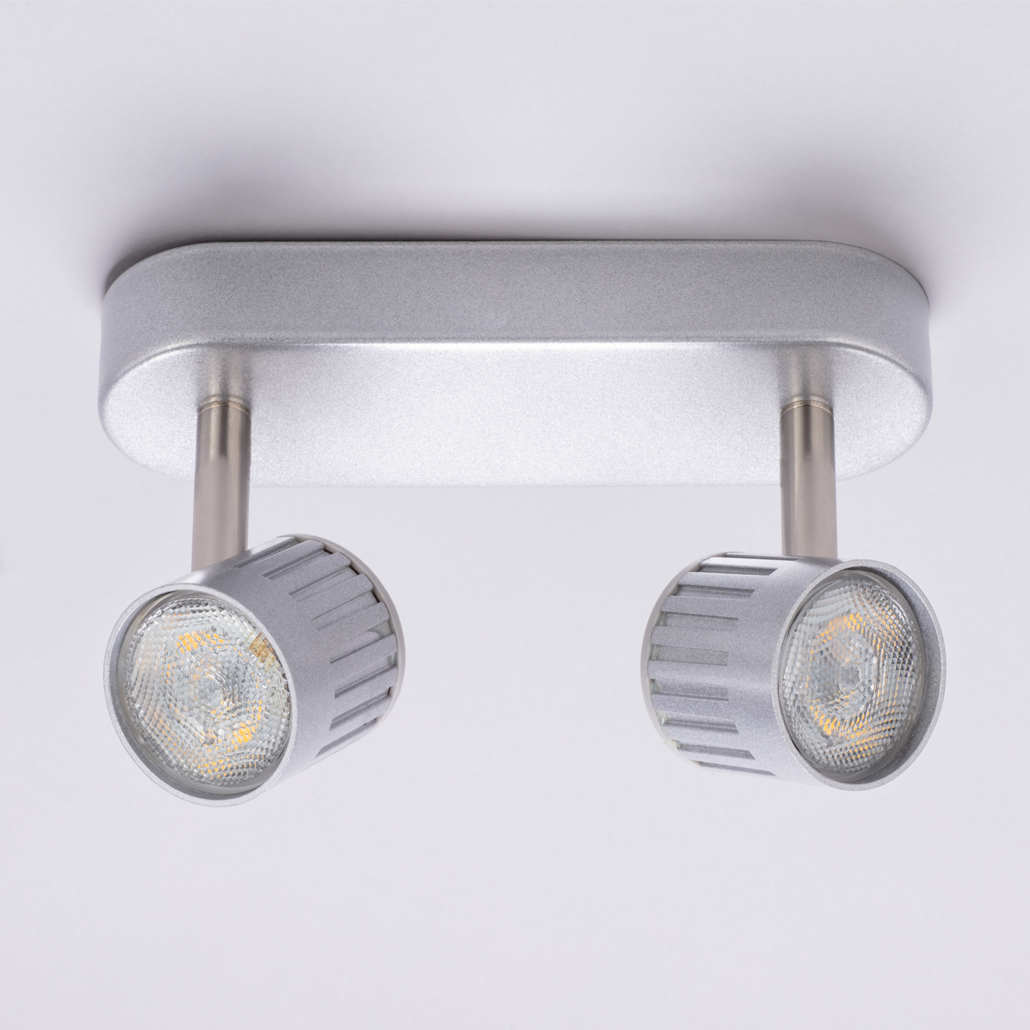 Travis 2 Light Die Cast Ceiling Spotlight Bar - Silver