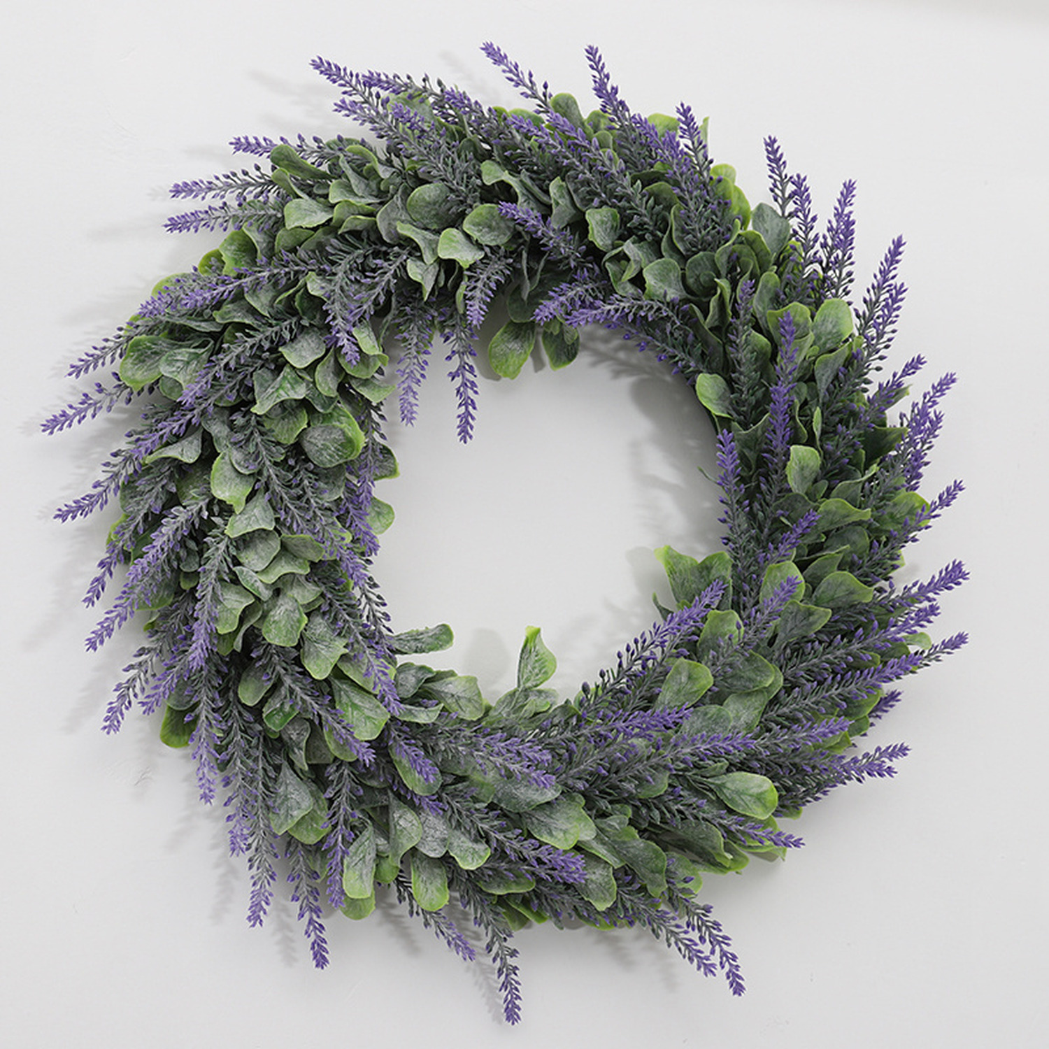 Artificial Lavender Wreaths with Green Leaves for Home Decoration - Purple