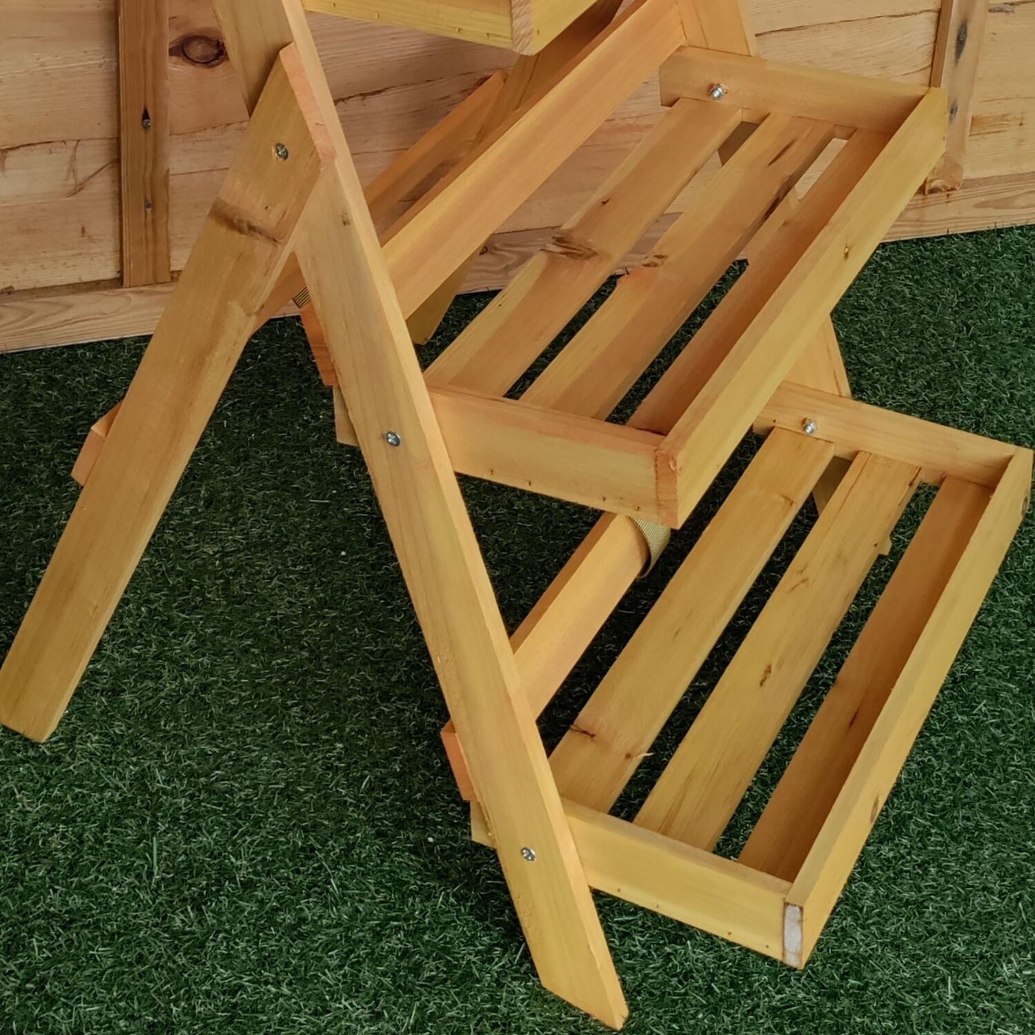 3 Tier Wooden Plant Pot Stand Folding Garden Display Etagere Shelf ...