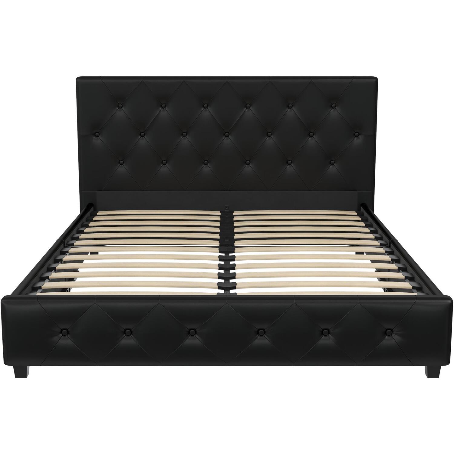 Dakota Upholstered Bed - Black Double