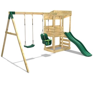 Redwood / 223cm Wooden Lookout Tower Playhouse with 6ft Slide shot 5044234