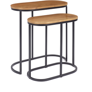 Wooden Oval Nest Of Two Tables