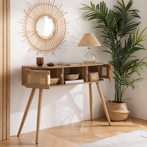 Rattan Console Table Birlea Sark Hall Table Brown Oak