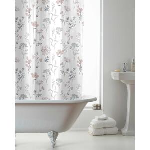 Fleur White Shower Curtain