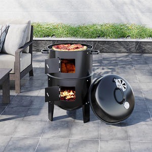 Outdoor BBQ Upright Charcoal Smoker Grill