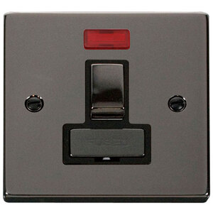Black Nickel 13A Fused Ingot Connection Unit Switched With Neon