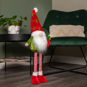 Standing Christmas Gonk with Santa Hat and Extendable Legs