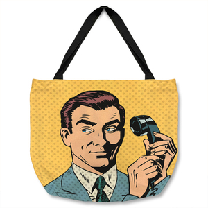 phone style pop art retro Designer Tote bag