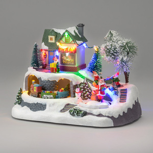 Christmas Village Scene with Lights