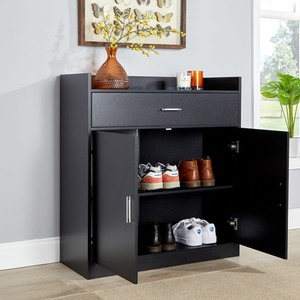 Black Home Source Novara 2 Door Shoe Storage Cabinet shot 6780000
