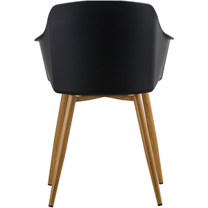Black Single Eden Plastic Dining Chair with Padded Leather Cushions for Dining Room shot 6829663