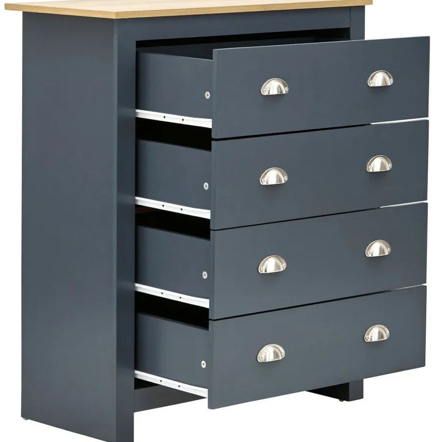 4 Piece Bedroom Set Wardrobee 2 Bedside Table Drawer Cabinet