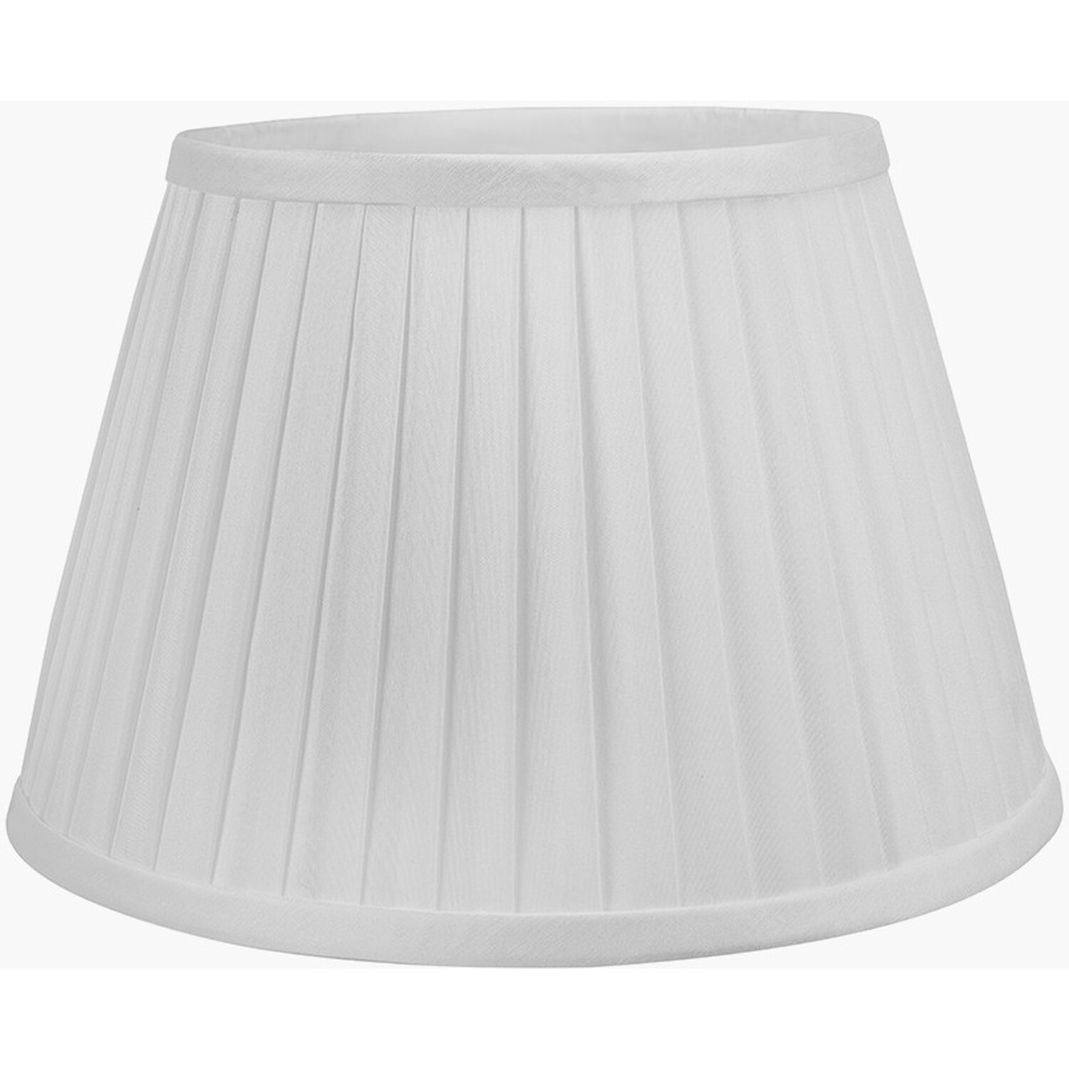 25cm Poly Cotton Pleat Lampshade Empire Pleated Table Lamp Shade - White