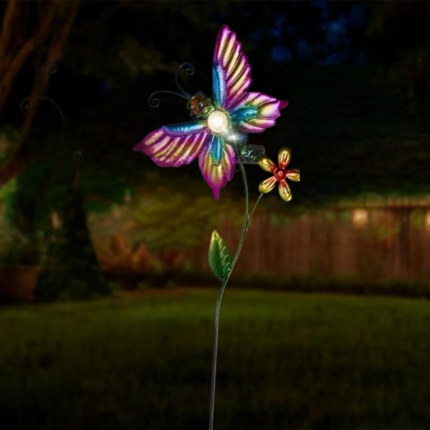Image of Solar Butterfly Stake Lights - Pink