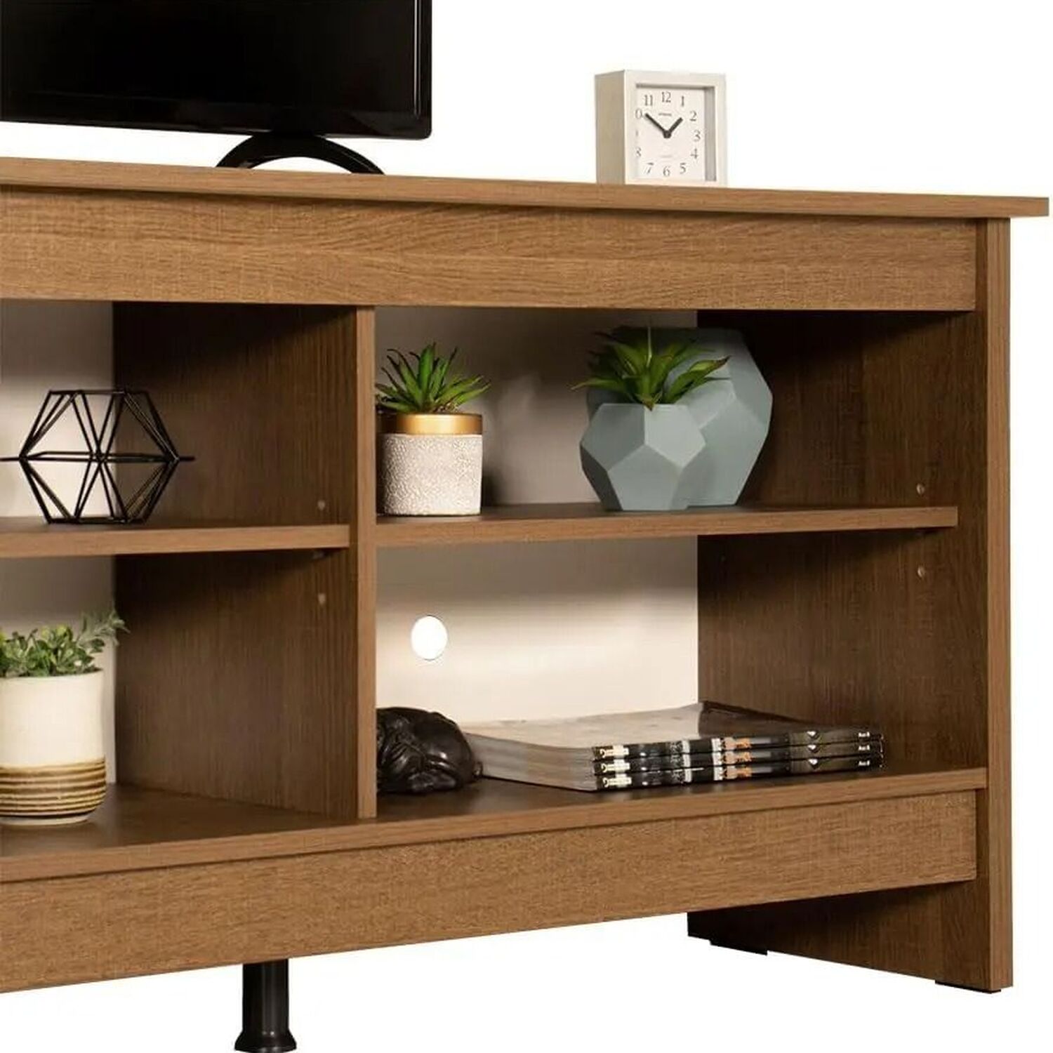 180cm Console Tv Stand Entertainment Center With 6 Shelves 65 To 75 Inch - Brown