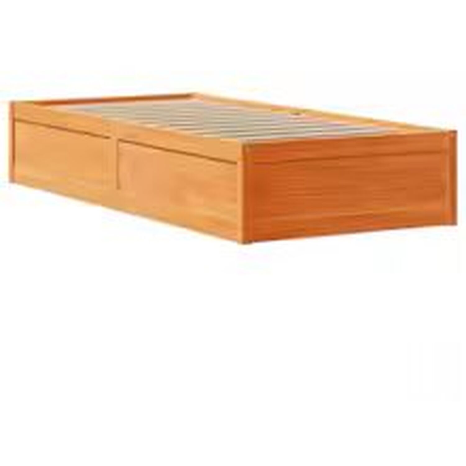 Single Solid Pine Bed Frame With Headboard - Brown