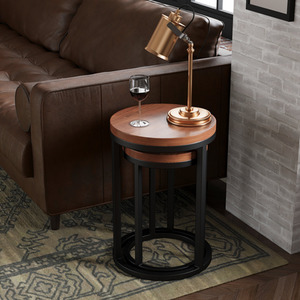 Urban Acacia Circular Nest Of 2 Tables