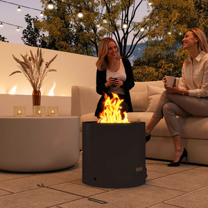 Outdoor Fire Pit with Ash Tray, Wood Burning Firepit with Fire Poker
