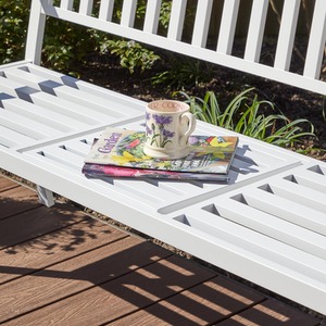 White Home Source Valletta Metal Outdoor Garden Loveseat Bench shot 8089032