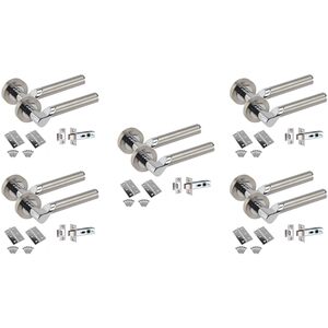 5 Pairs Titan Door Handles On Round Rose Internal Set