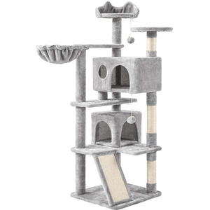 Light Grey Yaheetech 146cm Plush Cat Tree  shot 9762649